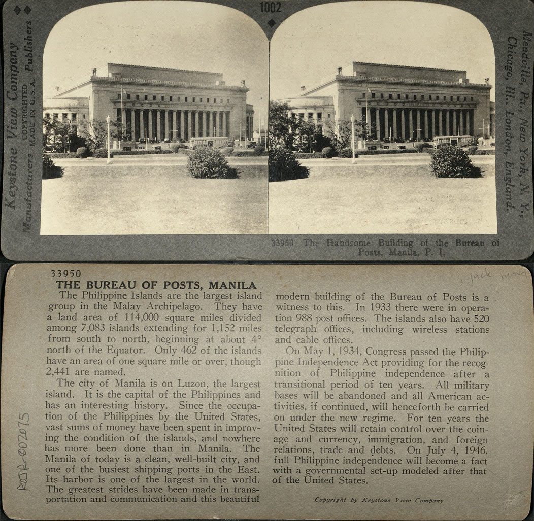 The Handsome Building of the Bureau of Posts, Manila, P. I.
